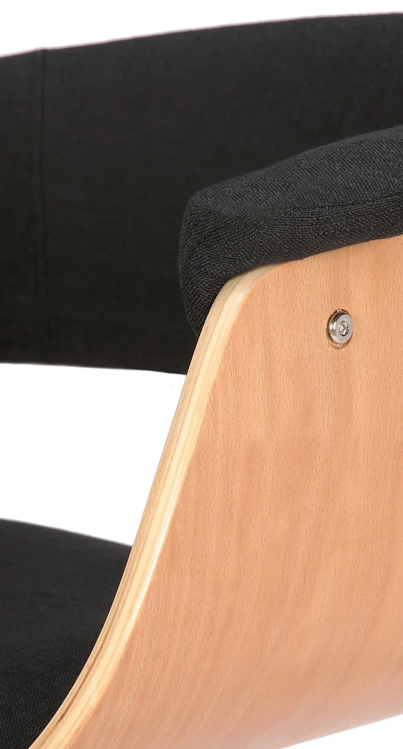 Lot de 2 tabourets de bar chic et confortable en bois clair tissu et métal noir TDB10720