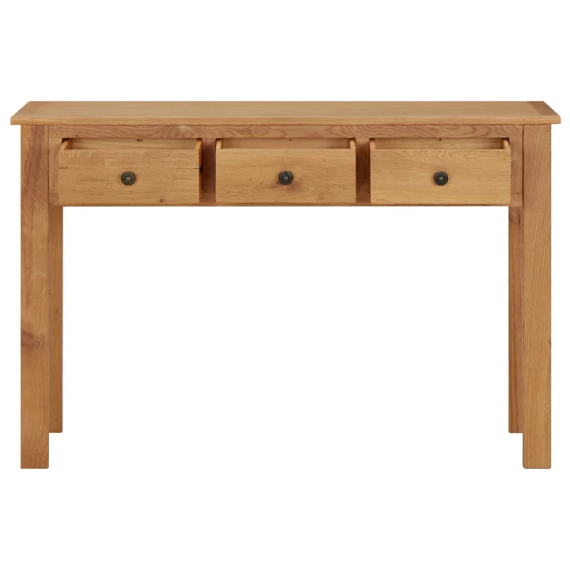 Meuble d'appoint console coiffeuse avec tiroirs 110 x 40 x 75 cm bois de chêne massif brun DEC031394