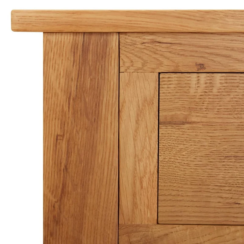 Meuble d'appoint console coiffeuse avec tiroirs 110 x 40 x 75 cm bois de chêne massif brun DEC031394