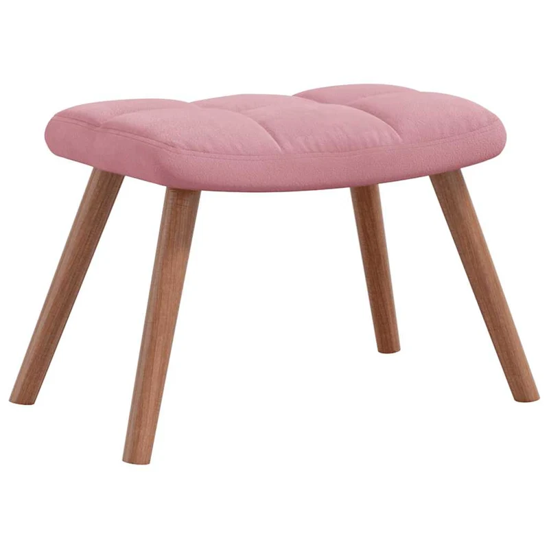 Fauteuil à bascule rembourré relax pour salon avec repose-pied en velours rose DEC028842