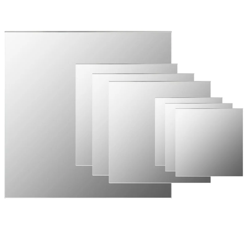 Set de 7 miroirs muraux carrés verre diverses tailles DEC022694