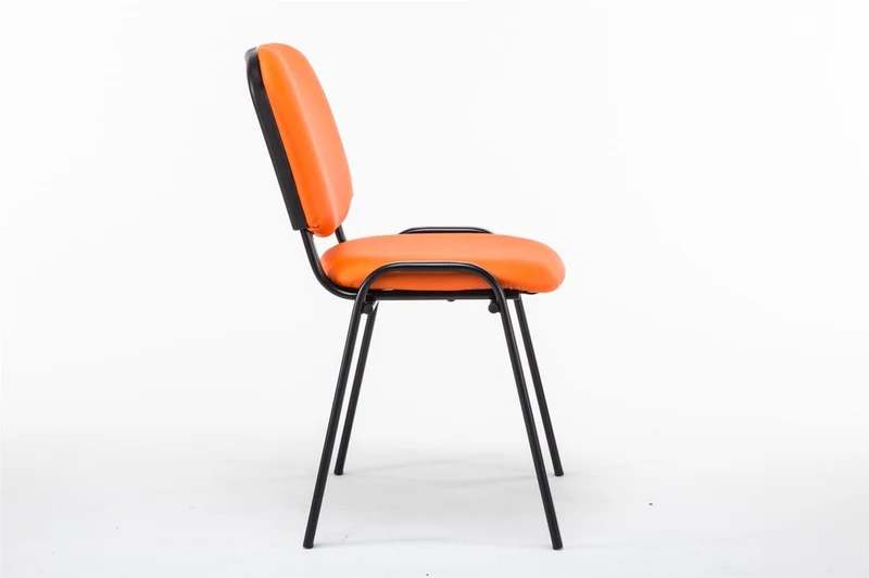 Chaise visiteur assise rembourrée en synthétique orange BUR10074