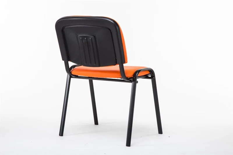 Chaise visiteur assise rembourrée en synthétique orange BUR10074