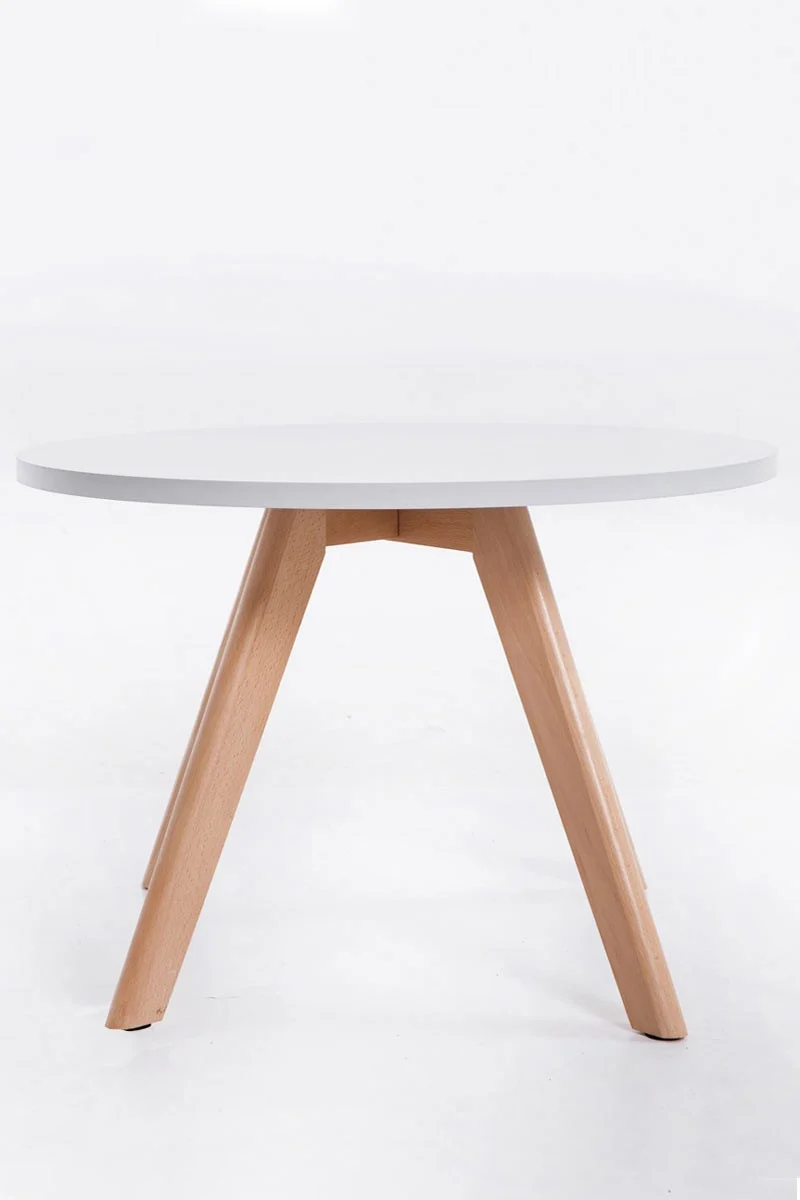 Table basse table d'appoint ronde 4 pieds en bois clair hauteur 45cm TABA10005