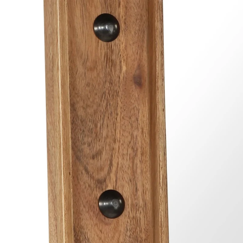 Miroir mural en bois d'acacia massif 50 x 50 cm DEC022729