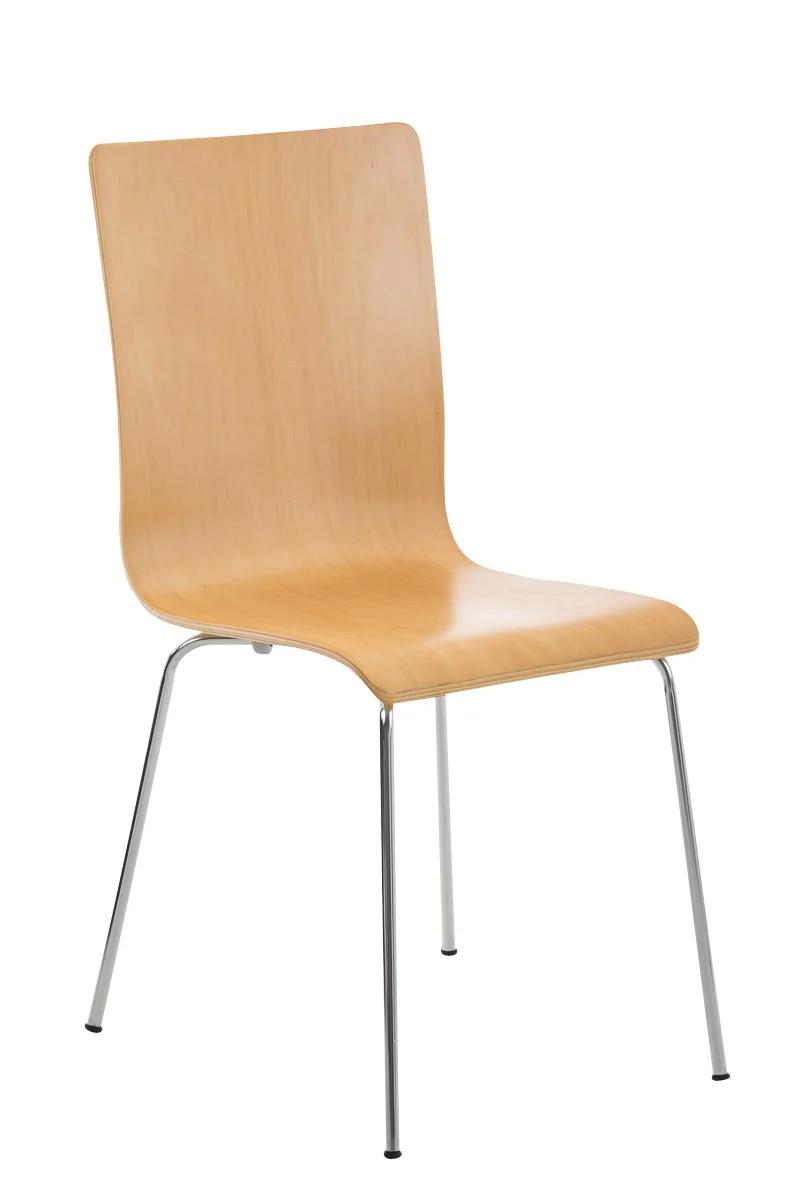 Lot de 2 chaises de cuisine en bois nature et métal CDS10069