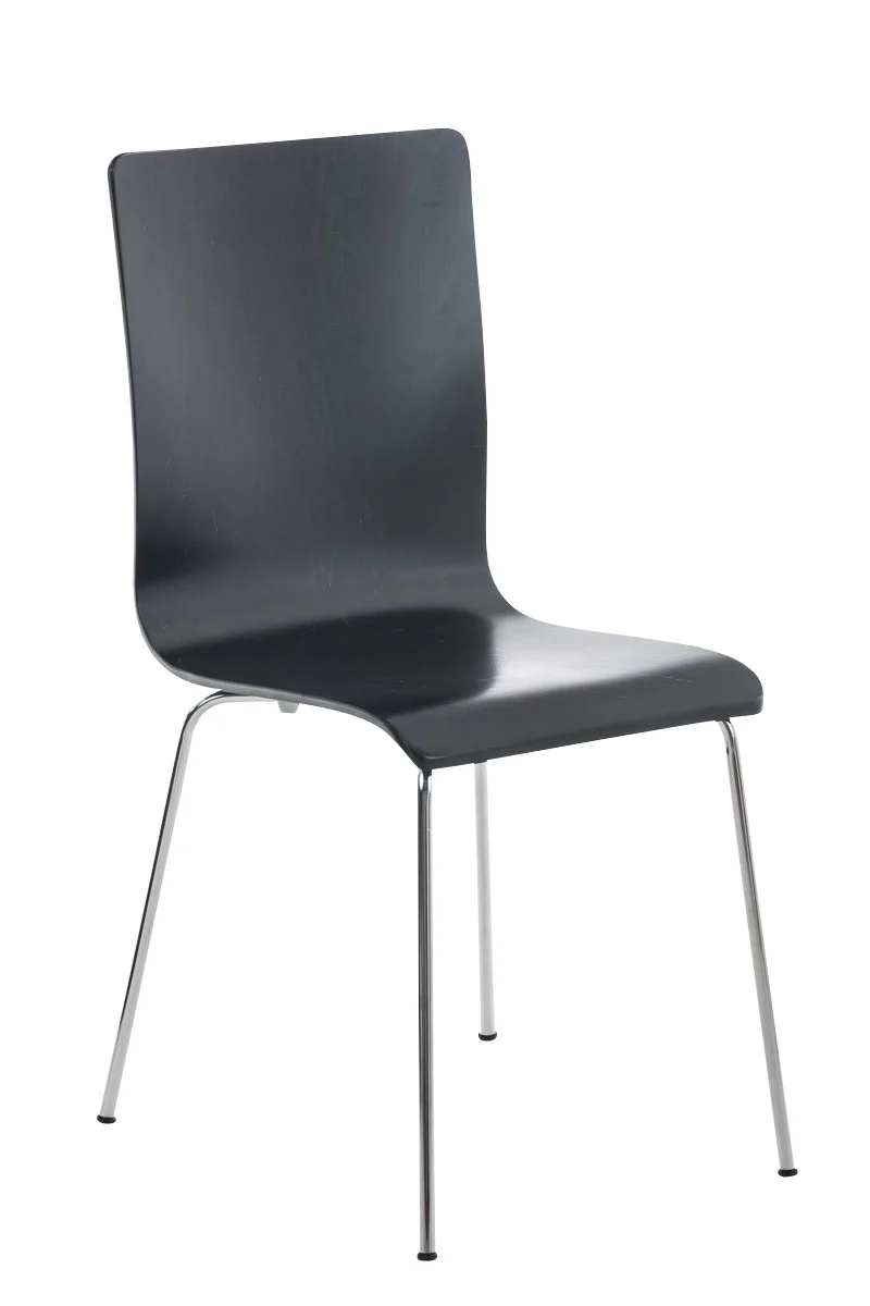 Lot de 2 chaises de cuisine en bois noir et métal CDS10067