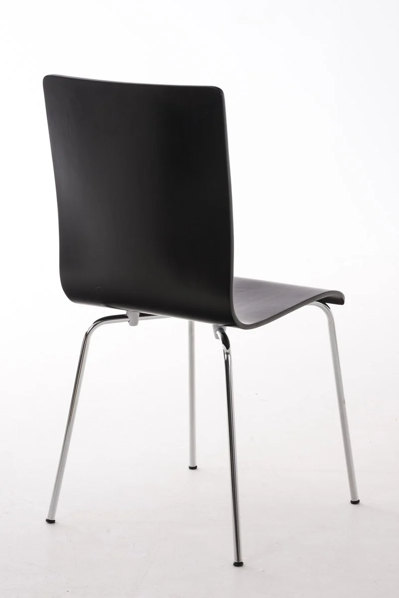 Lot de 2 chaises de cuisine en bois noir et métal CDS10067