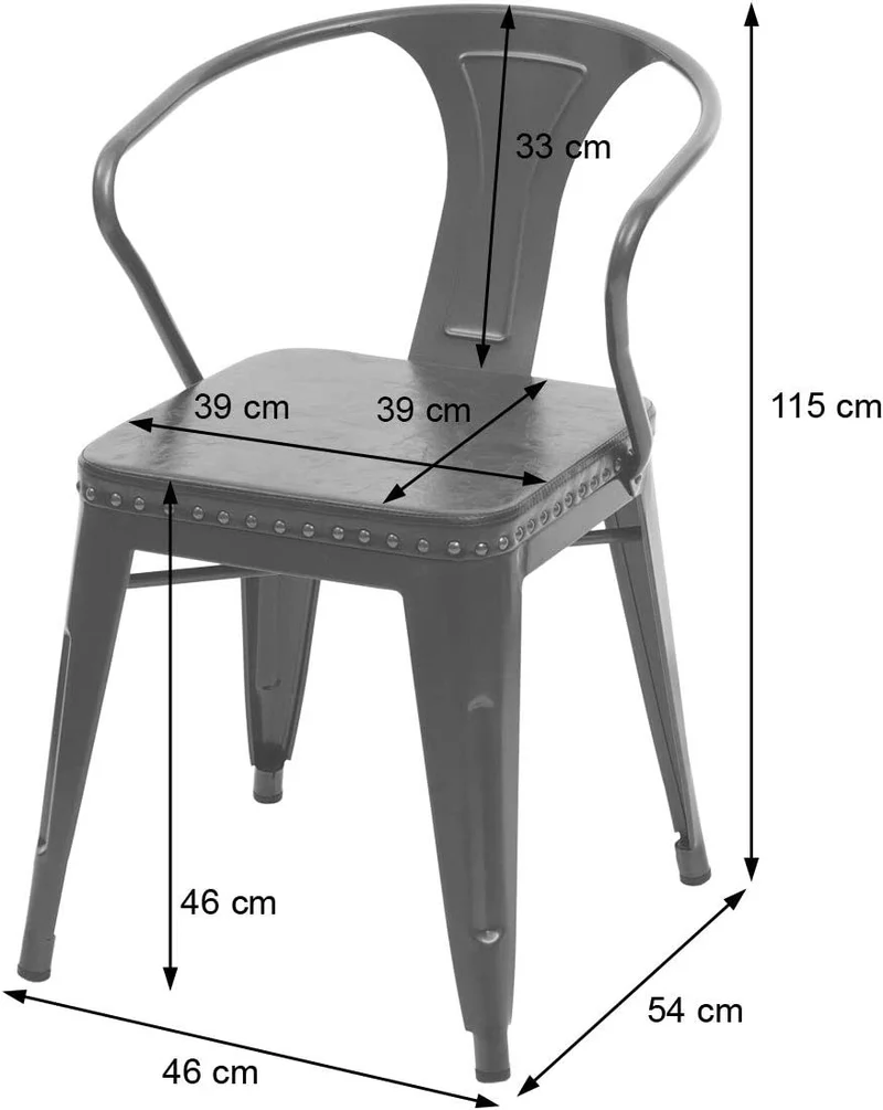 Ensemble table de bistrot 2x chaises en synthétique gris acier noir et table en bois marron clair design industriel MDJ04189