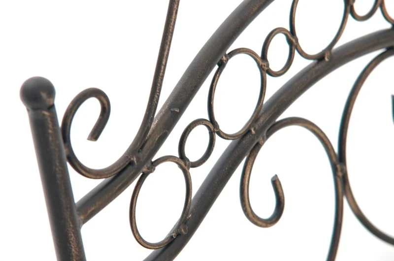 Chaise de jardin terrasse balcon design rustique en fer forgé bronze 10_0003003