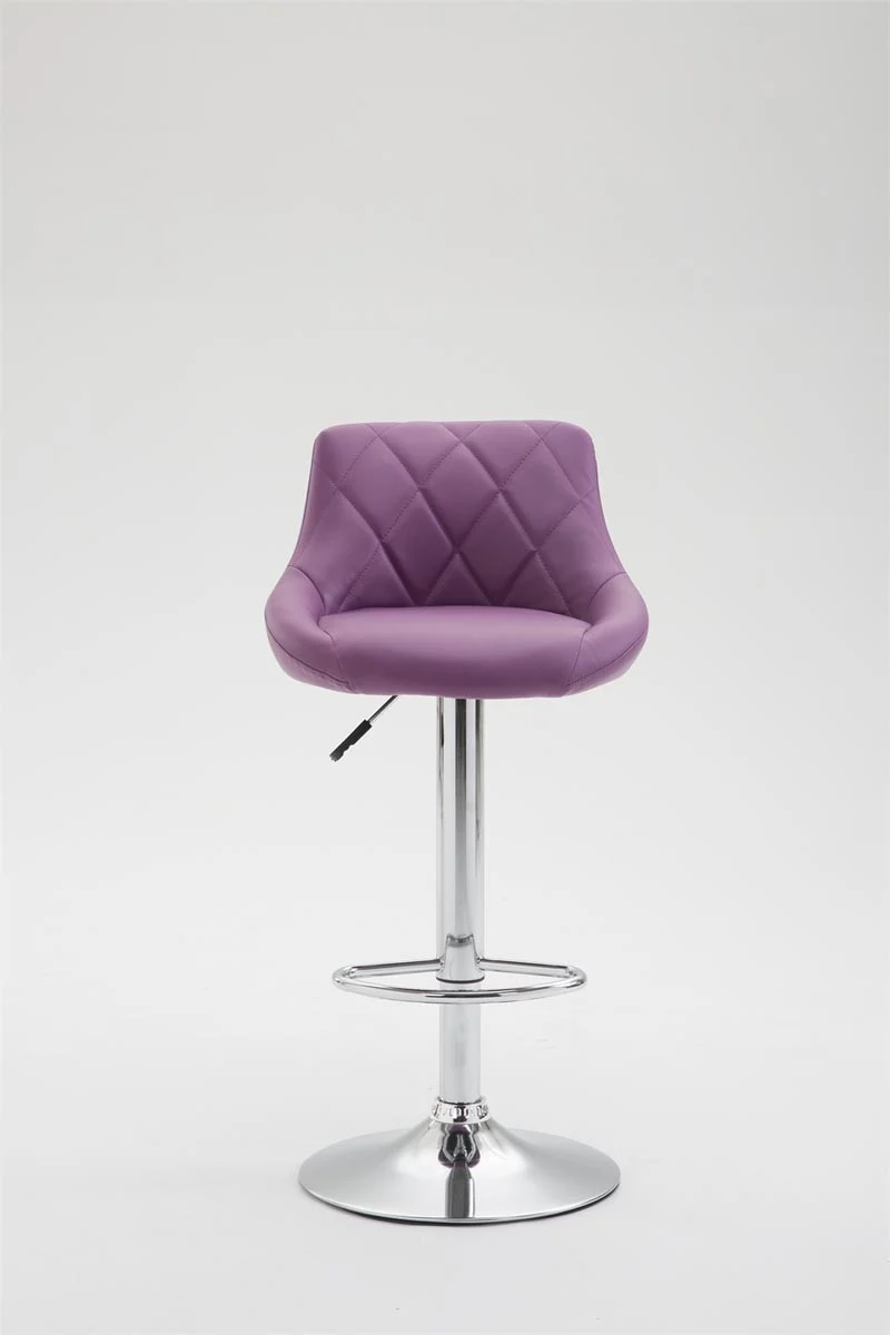 2x Tabourets de bar en synthétique violet pivotant avec repose-pieds TDB10082