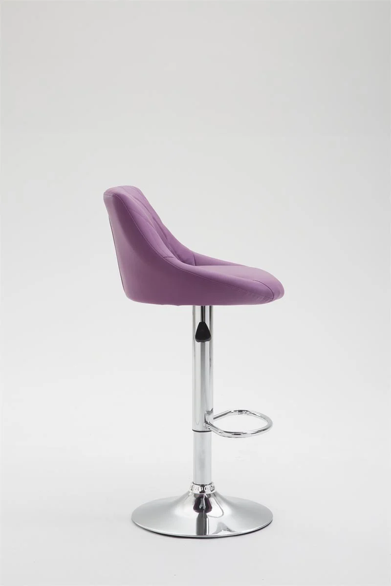 2x Tabourets de bar en synthétique violet pivotant avec repose-pieds TDB10082