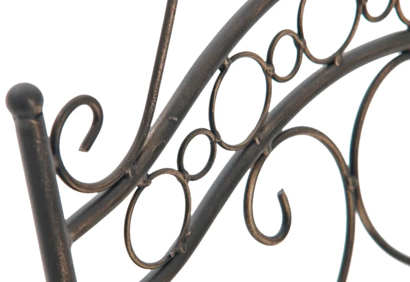 Lot de 2 chaises de jardin terrasse balcon design rustique en fer forgé bronze effet vieilli 10_0007939