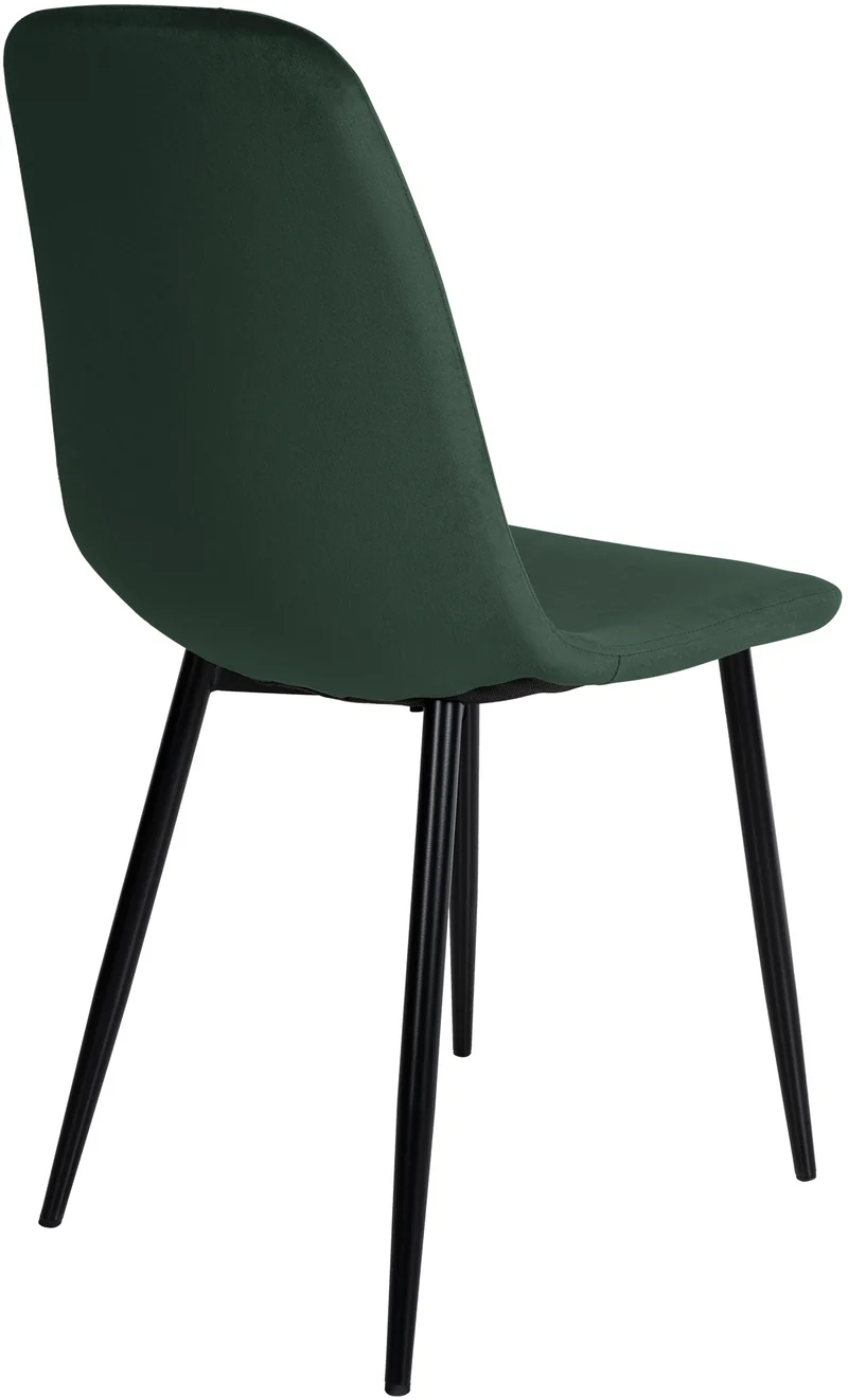 Lot de 4 chaises de salle à manger design moderne en tissu velours vert foncé pieds en métal noir 10_0001826
