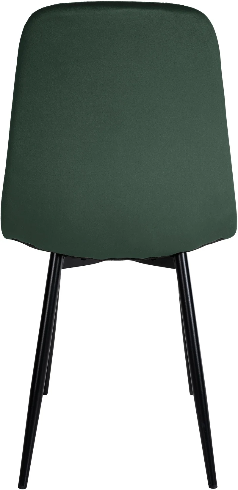 Lot de 4 chaises de salle à manger design moderne en tissu velours vert foncé pieds en métal noir 10_0001826