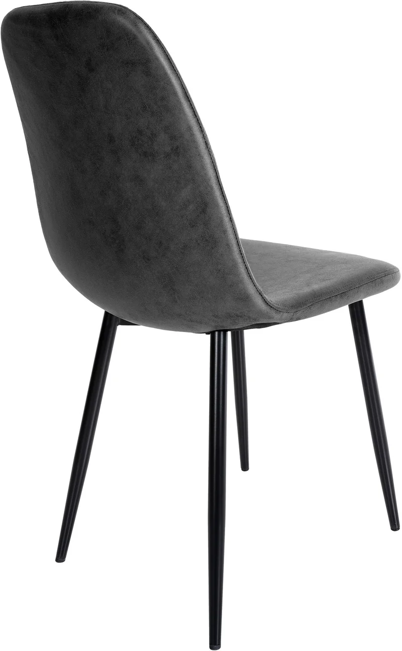 Lot de 4 chaises de salle à manger design moderne avec pieds en métal noir assise PVC noir 10_0001823