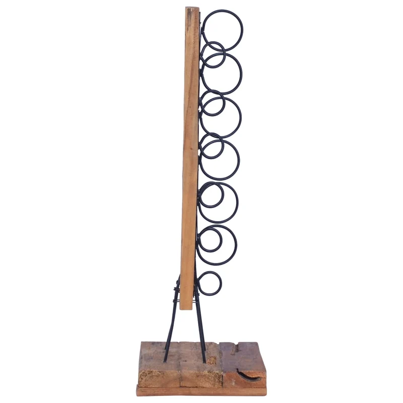 Casier range bouteilles étagère de rangement vin pour 6 bouteilles 35 x 35 x 100 cm teck massif brun DEC024335