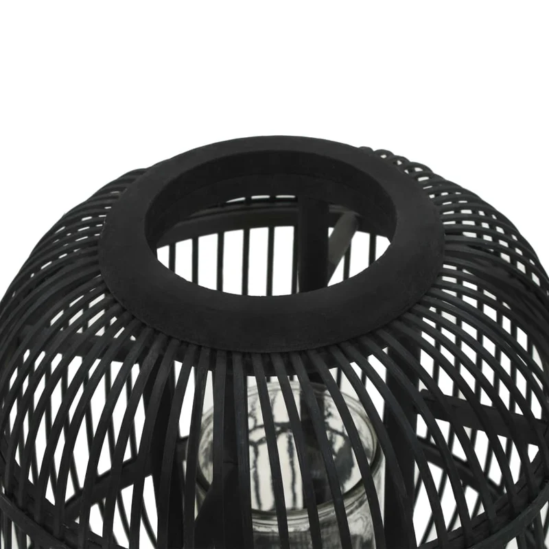 Bougeoir sur pieds porte-bougie bambou noir décoration extérieur DEC020012
