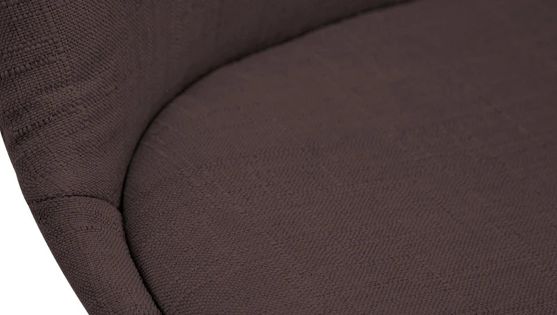 Chaise de salle à manger x1 design scandinave en tissu marron et piètement à 4 pieds en bois clair 10_0003273