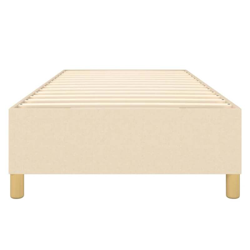 Sommier à lattes sur pieds cadre de lit 100x200 cm tissu crème TDL0207275