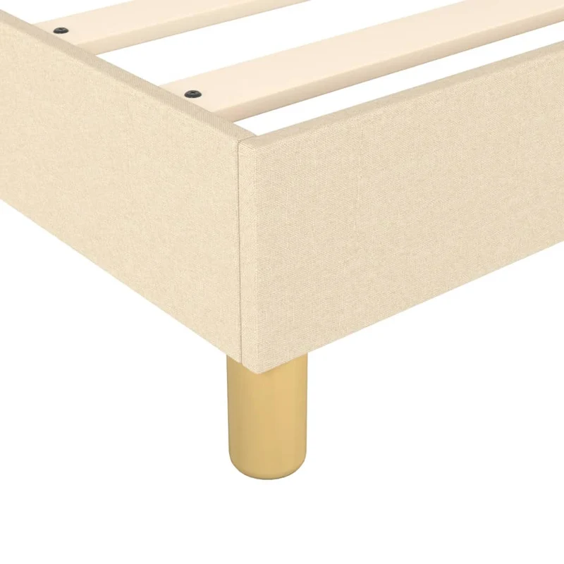 Sommier à lattes sur pieds cadre de lit 100x200 cm tissu crème TDL0207275