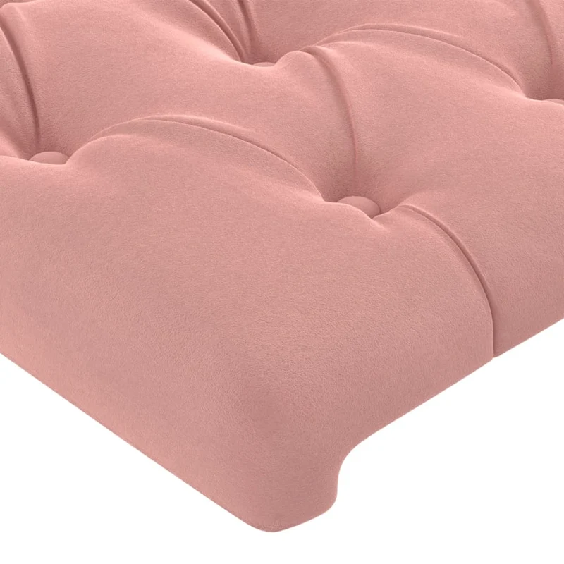 Tête de lit accessoire couchage chambre à coucher meuble avec rebord latéral capitonné 103 x 23 x 118/128 cm Tissu velours rose TDL0204359