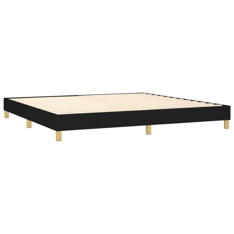 Cadre de lit LED avec sommier tête de lit matelas 200x200 cm tissu noir TDL0208132