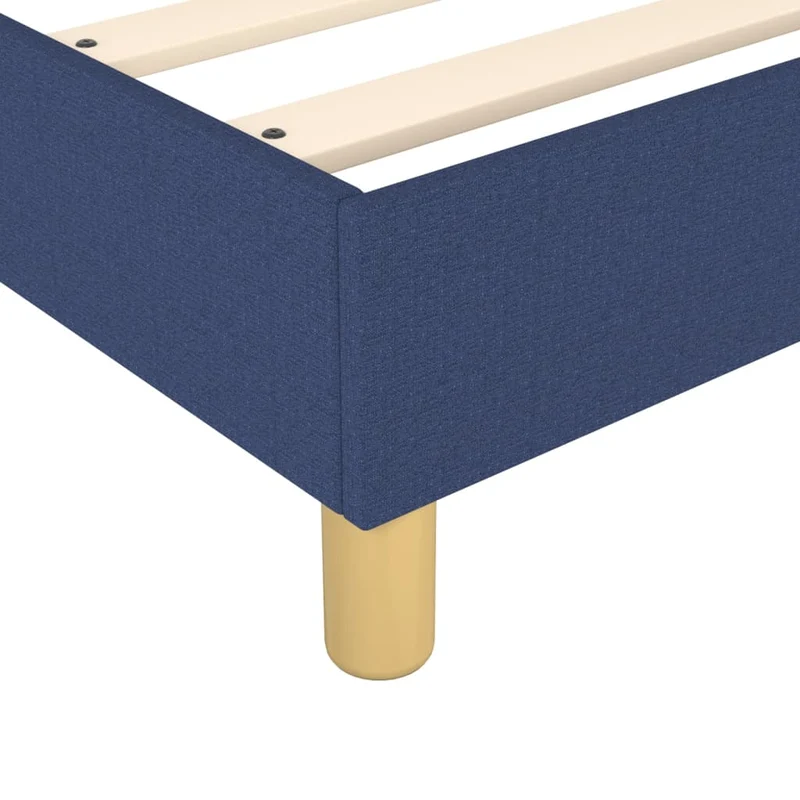 Sommier à lattes sur pieds cadre de lit 80x200 cm tissu bleu TDL0207325