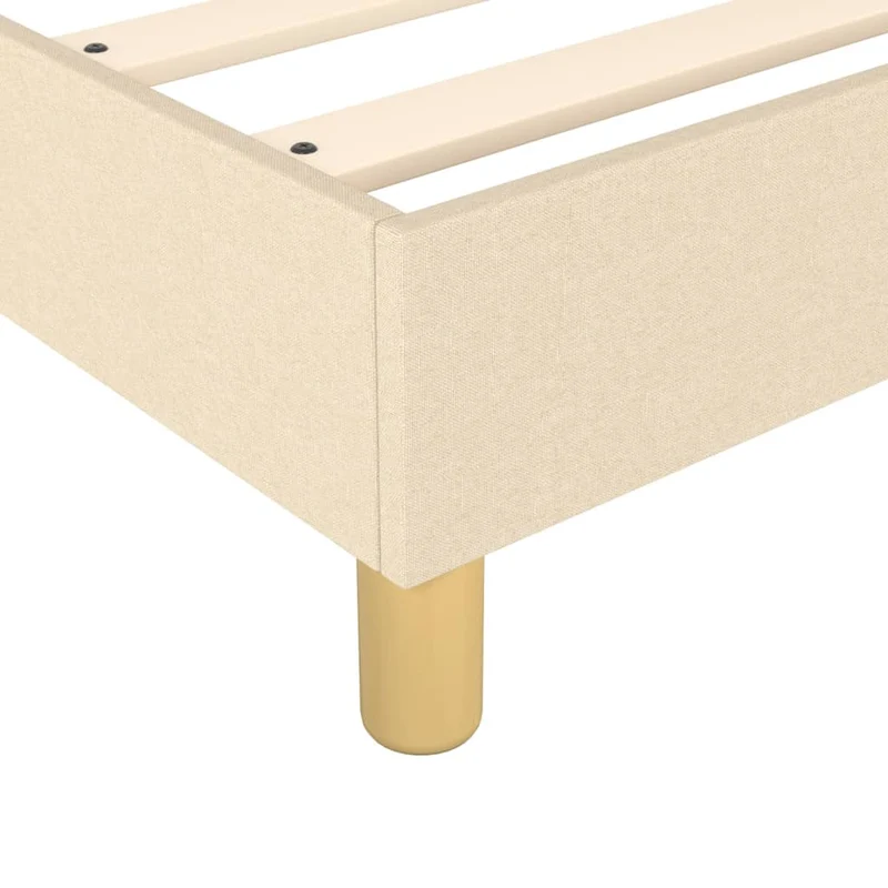 Sommier à lattes sur pieds cadre de lit 140x190 cm tissu crème TDL0207266