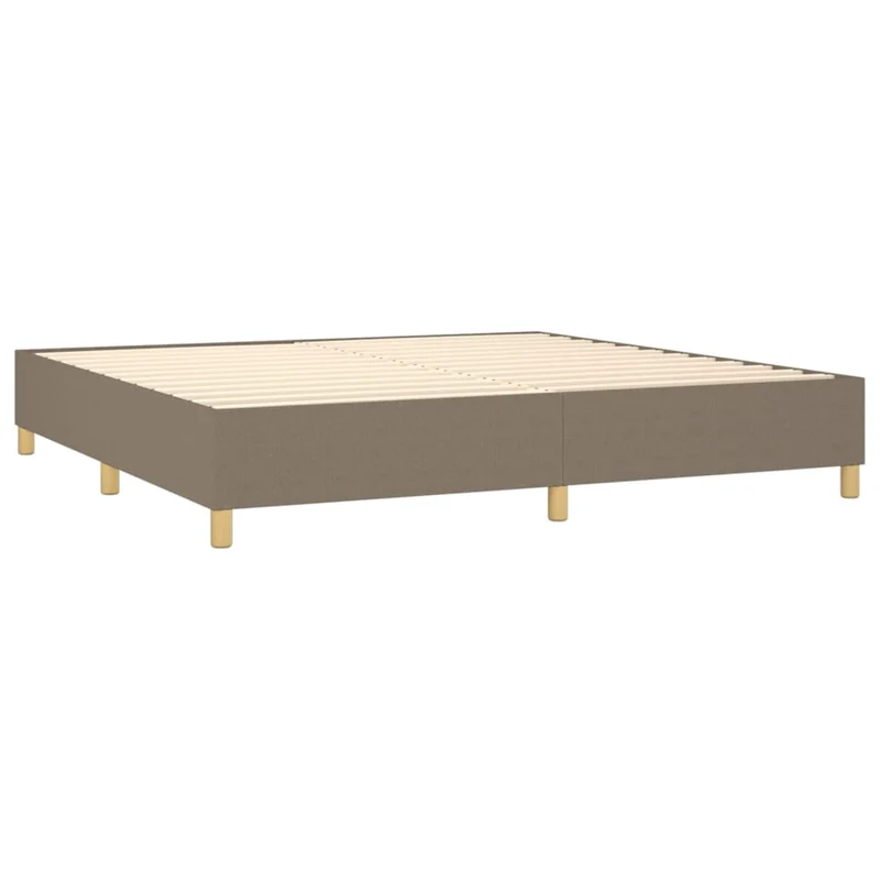 Sommier à lattes sur pieds cadre de lit 200x200 cm tissu taupe TDL0206925