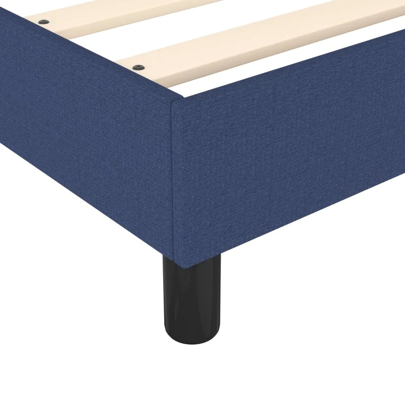 Sommier à lattes sur pieds cadre de lit 100x200 cm tissu bleu TDL0207348