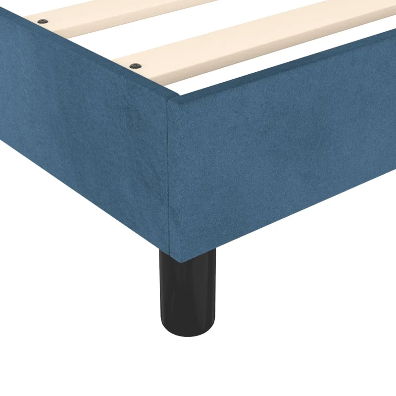 Sommier à lattes sur pieds cadre de lit 140x200 cm tissu velours bleu foncé TDL0207311
