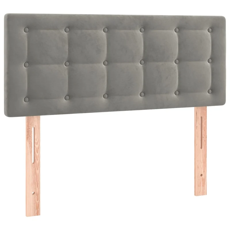 Tête de lit accessoire couchage chambre à coucher meuble à LED 80 x 5 x 78/88 cm tissu velours gris clair TDL0201267