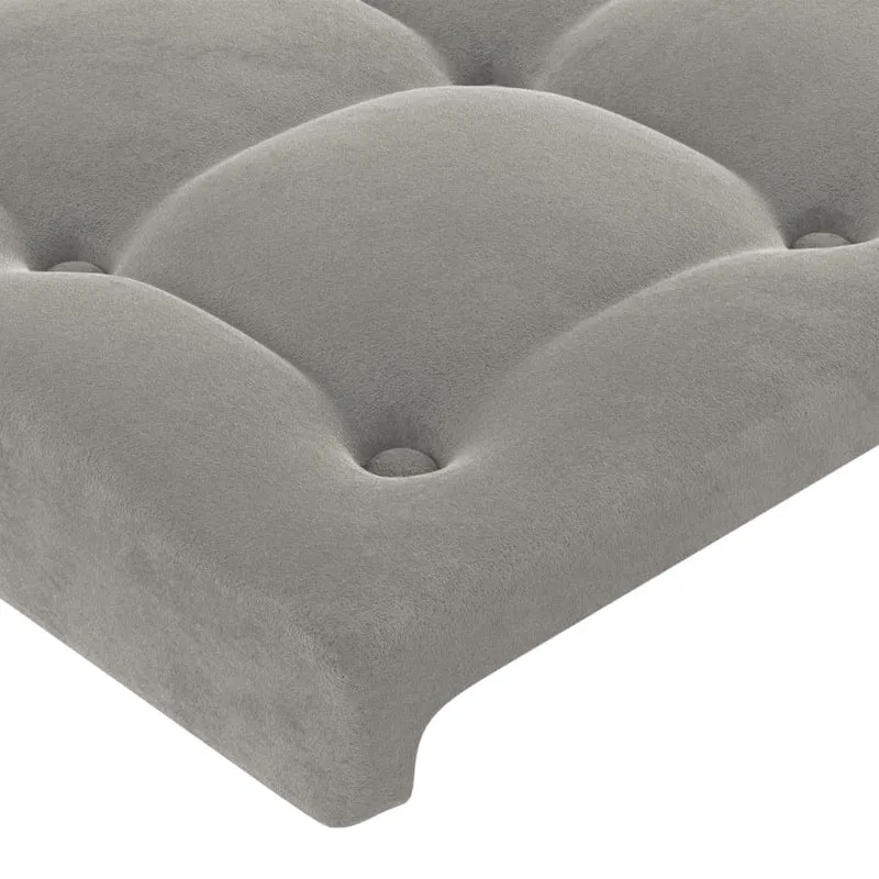 Tête de lit accessoire couchage chambre à coucher meuble à LED 80 x 5 x 78/88 cm tissu velours gris clair TDL0201267