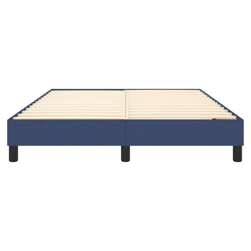 Sommier à lattes sur pieds cadre de lit 140x190 cm tissu bleu TDL0207342