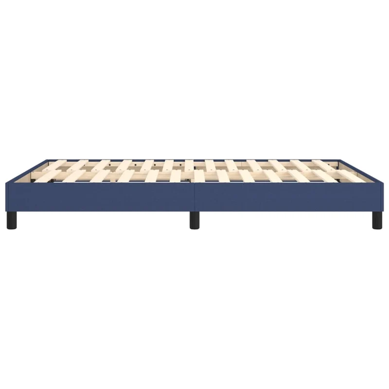 Sommier à lattes sur pieds cadre de lit 140x190 cm tissu bleu TDL0207342