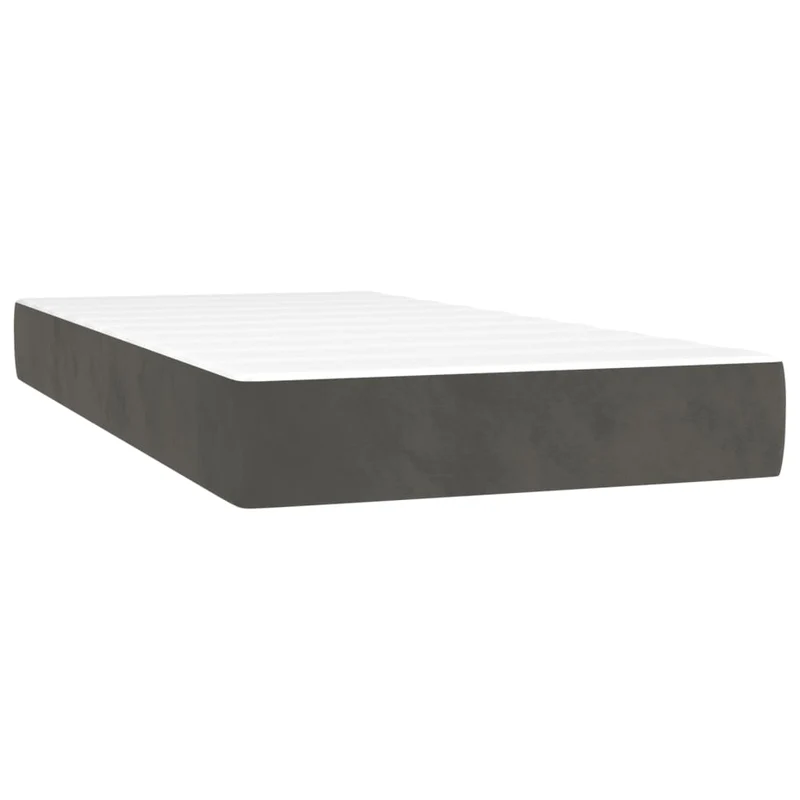Cadre de lit LED avec sommier tête de lit matelas 80x200cm tissu velours gris foncé TDL0208278