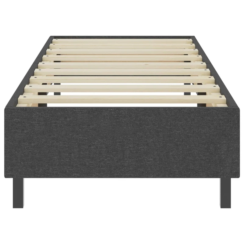 Sommier à lattes sur pieds cadre de lit avec matelas 100x200 cm tissu gris foncé TDL0208069