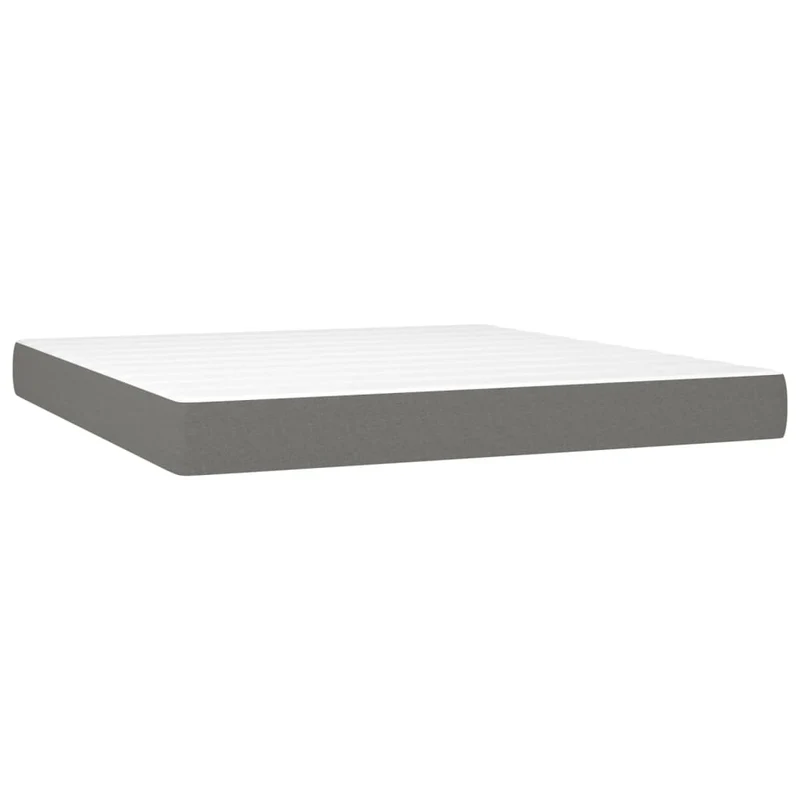 Cadre de lit LED avec sommier tête de lit matelas 180x200 cm tissu gris foncé TDL0208325