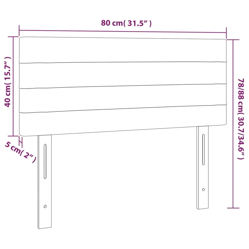 Tête de lit accessoire couchage chambre à coucher meuble à LED 80 x 5 x 78/88 cm tissu velours gris foncé TDL0201034