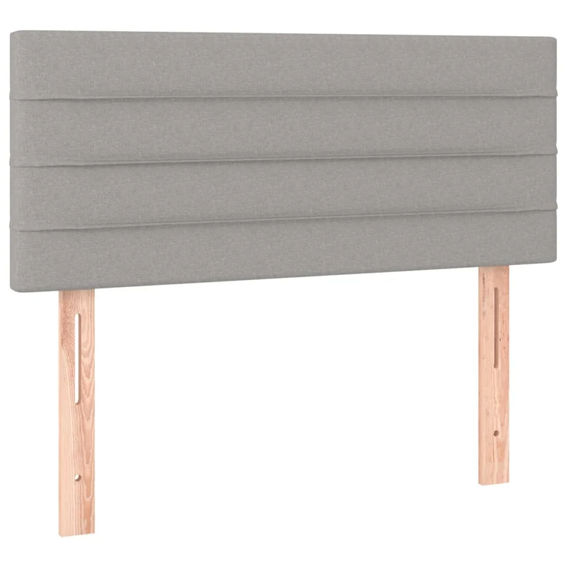Cadre de lit LED avec sommier tête de lit matelas 90x200cm tissu gris clair TDL0209459