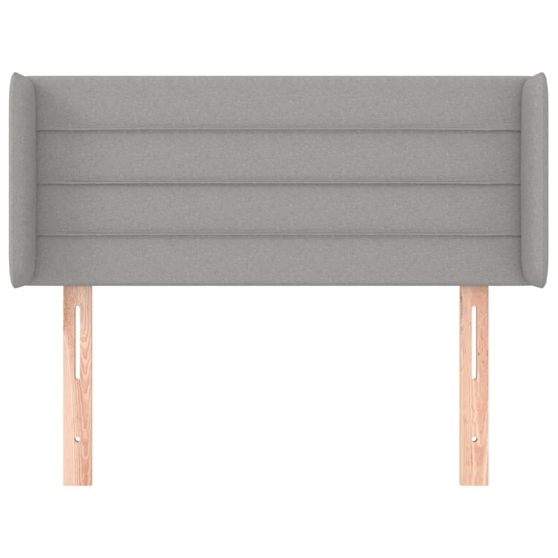 Tête de lit accessoire couchage chambre à coucher meuble avec rebord latéral 93 x 16 x 78/88 cm tissu gris clair TDL0205100
