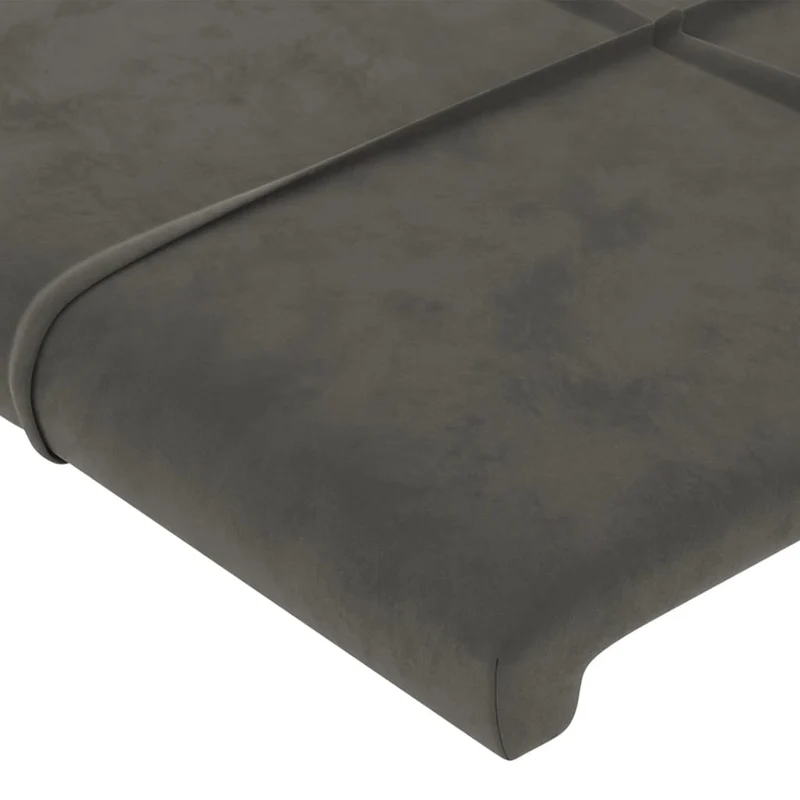 Tête de lit accessoire couchage chambre à coucher meuble à LED 103 x 16 x 78/88 cm tissu velours gris foncé TDL0201162