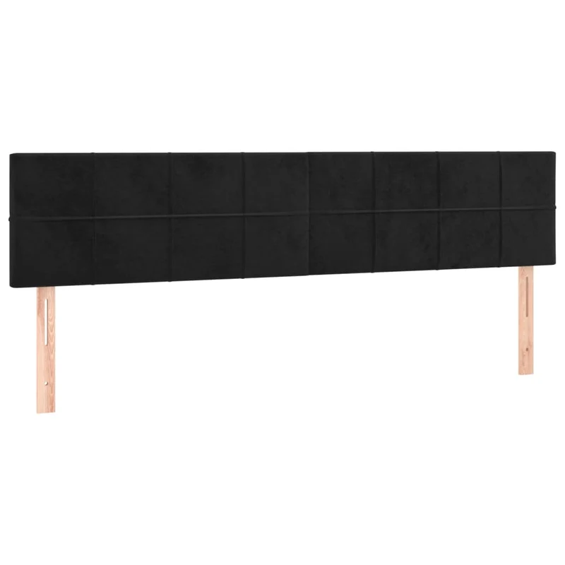 Tête de lit accessoire couchage chambre à coucher meuble 2 parties 80 x 5 x 78/88 cm tissu velours noir TDL0206235