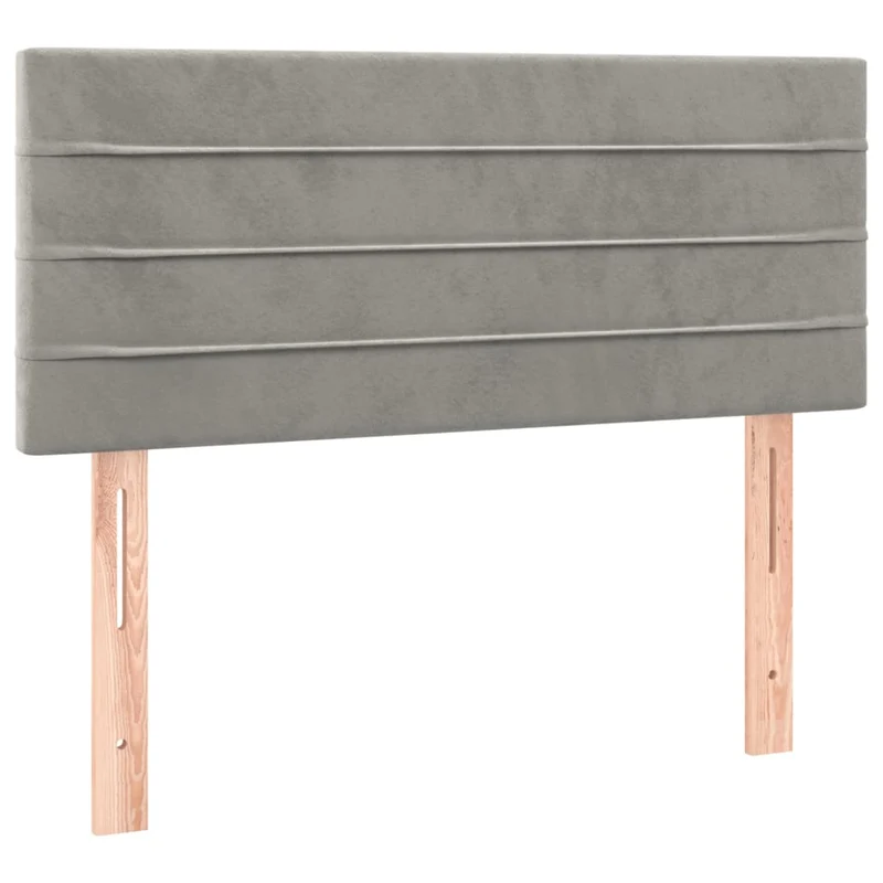 Tête de lit accessoire couchage chambre à coucher meuble à LED 80 x 5 x 78/88 cm tissu velours gris clair TDL0201270