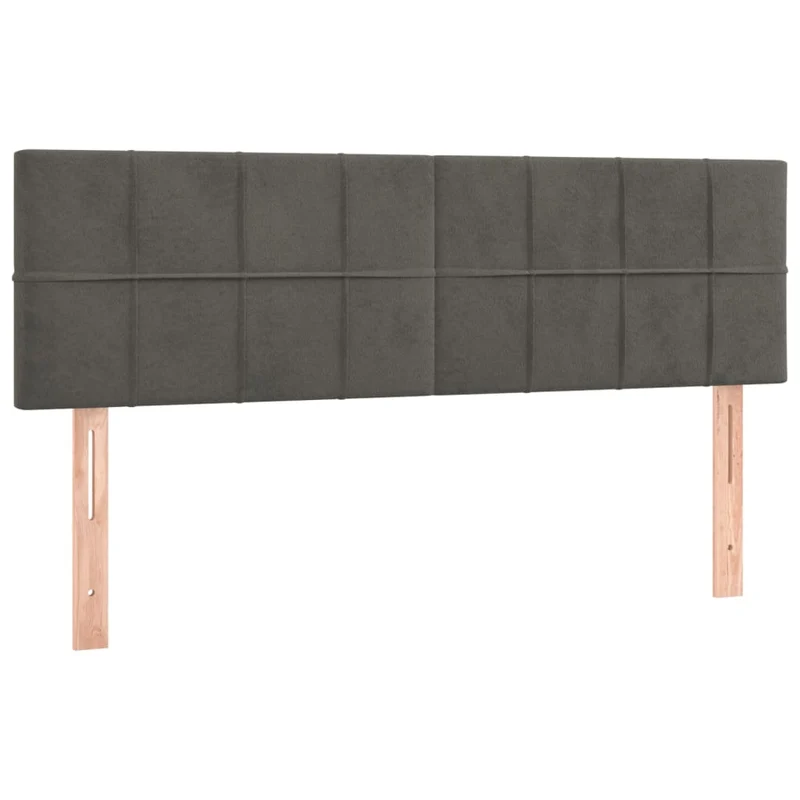 Tête de lit accessoire couchage chambre à coucher meuble 2 parties 72 x 5 x 78/88 cm tissu velours gris foncé TDL0206363