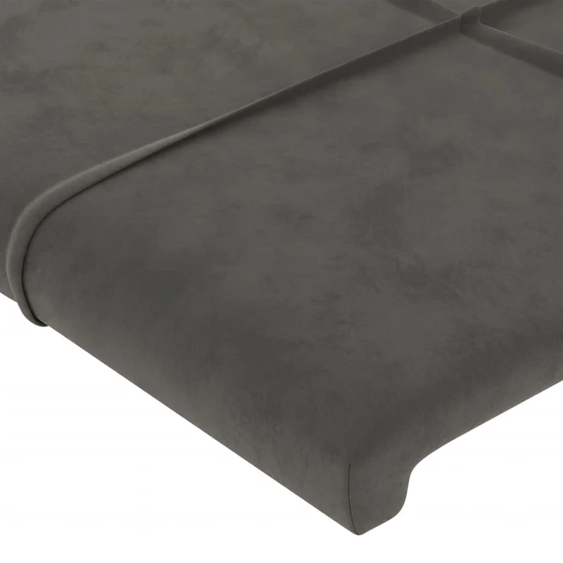 Tête de lit accessoire couchage chambre à coucher meuble avec rebord latéral 147 x 23 x 78/88 cm tissu velours gris foncé TDL0204988