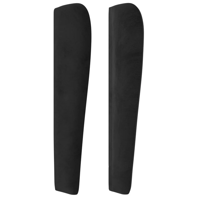 Tête de lit accessoire couchage chambre à coucher meuble avec rebord latéral 83 x 23 x 118/128 cm Tissu velours noir TDL0204432