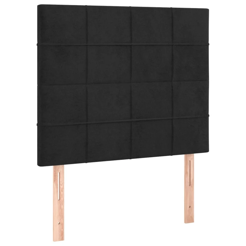 Tête de lit accessoire couchage chambre à coucher meuble 2 parties 80 x 5 x 78/88 cm tissu velours noir TDL0206233