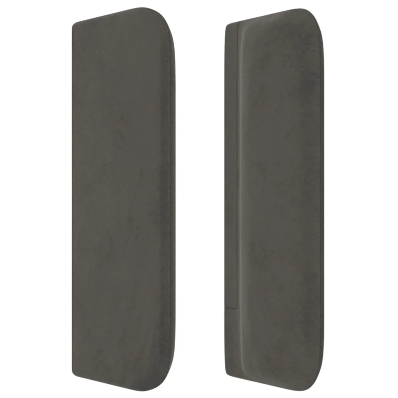 Tête de lit accessoire couchage chambre à coucher meuble avec rebord latéral 147 x 16 x 78/88 cm tissu velours gris foncé TDL0205007